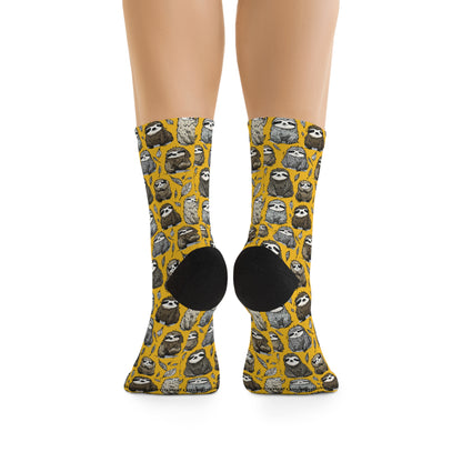 Sloth Stylish Recycled Poly Eco-Friendly Sock Gift, Trendy Footwear, Sustainable Fashion Accessories