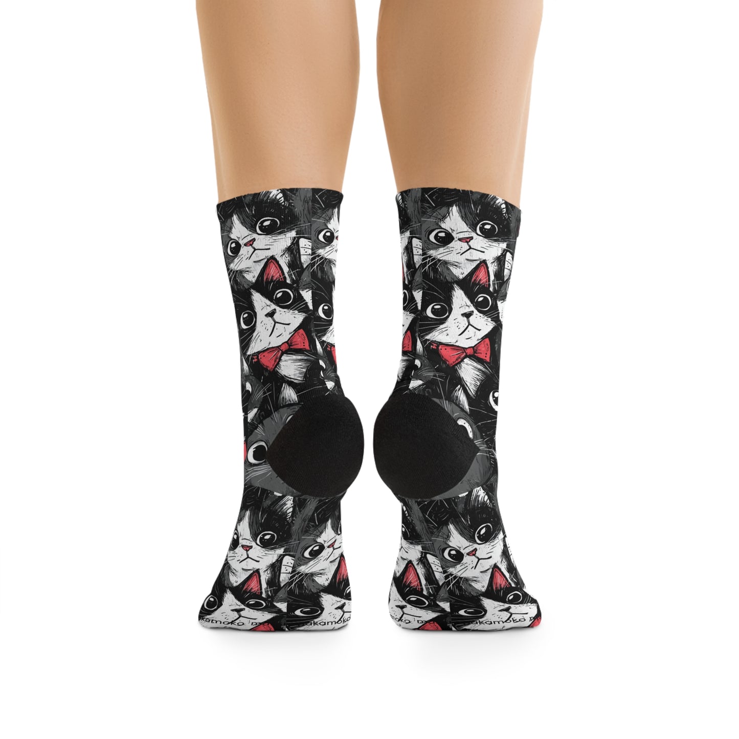 Cats a Lot Stylish Recycled Poly Eco-Friendly Sock Gift, Trendy Footwear, Sustainable Fashion Accessories