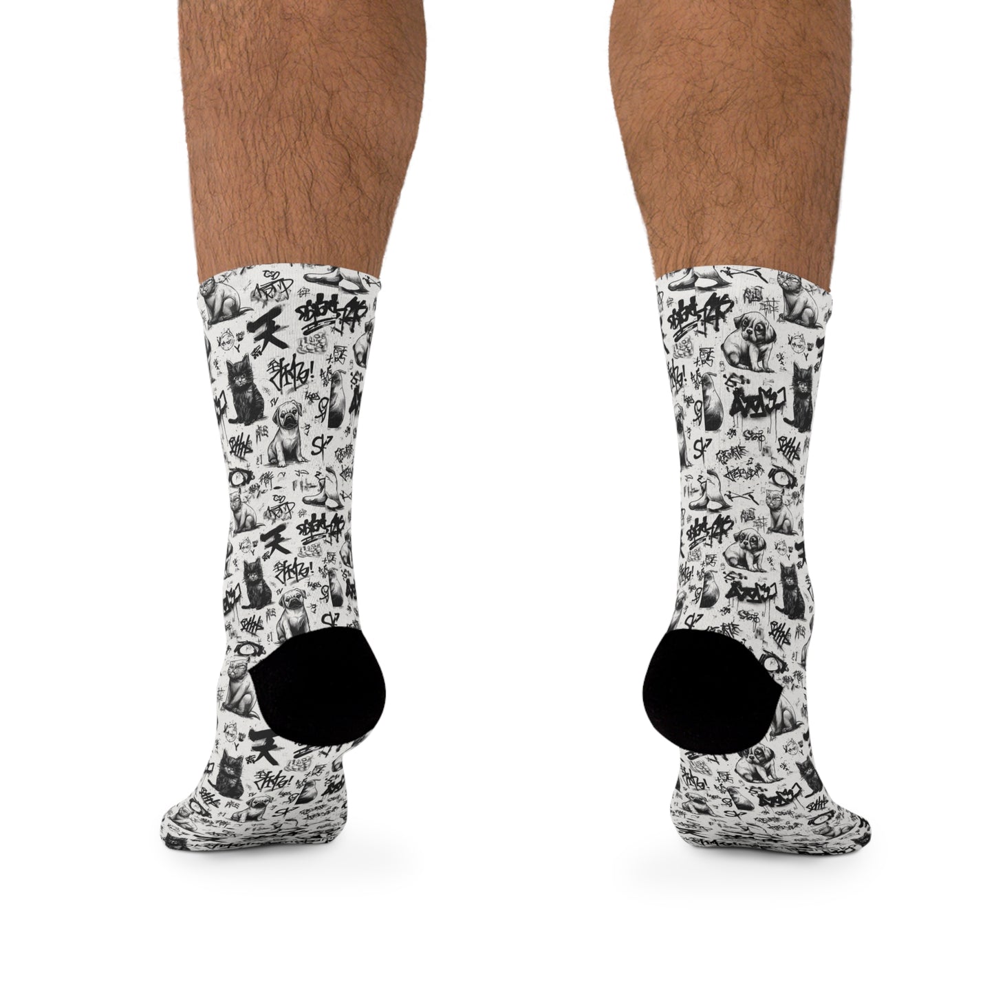 Cartoon Pets Stylish Recycled Poly Eco-Friendly Sock Gift, Trendy Footwear, Sustainable Fashion Accessories