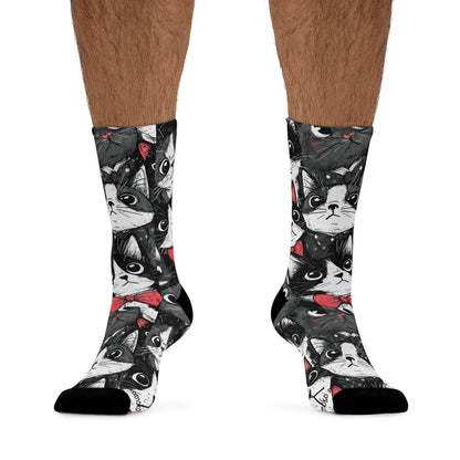 Cats a Lot Stylish Recycled Poly Eco-Friendly Sock Gift, Trendy Footwear, Sustainable Fashion Accessories