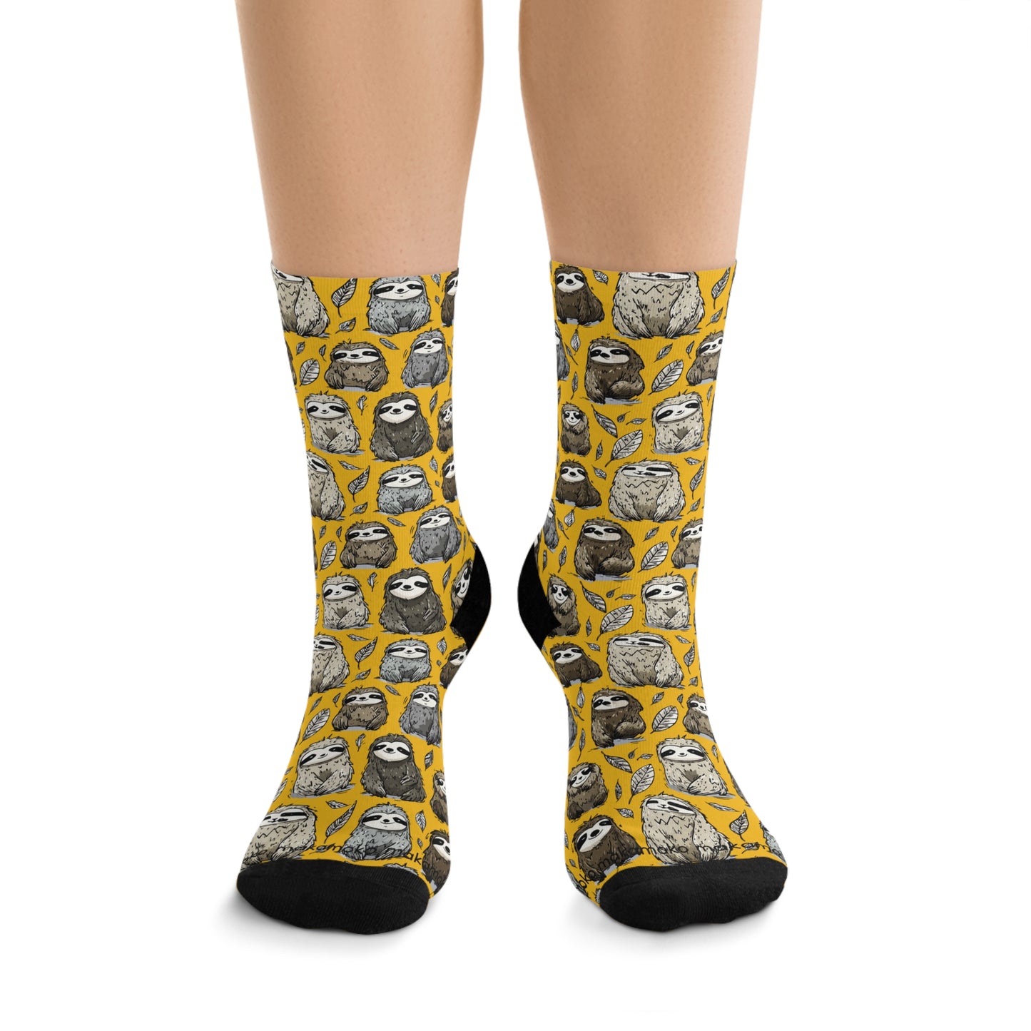 Sloth Stylish Recycled Poly Eco-Friendly Sock Gift, Trendy Footwear, Sustainable Fashion Accessories