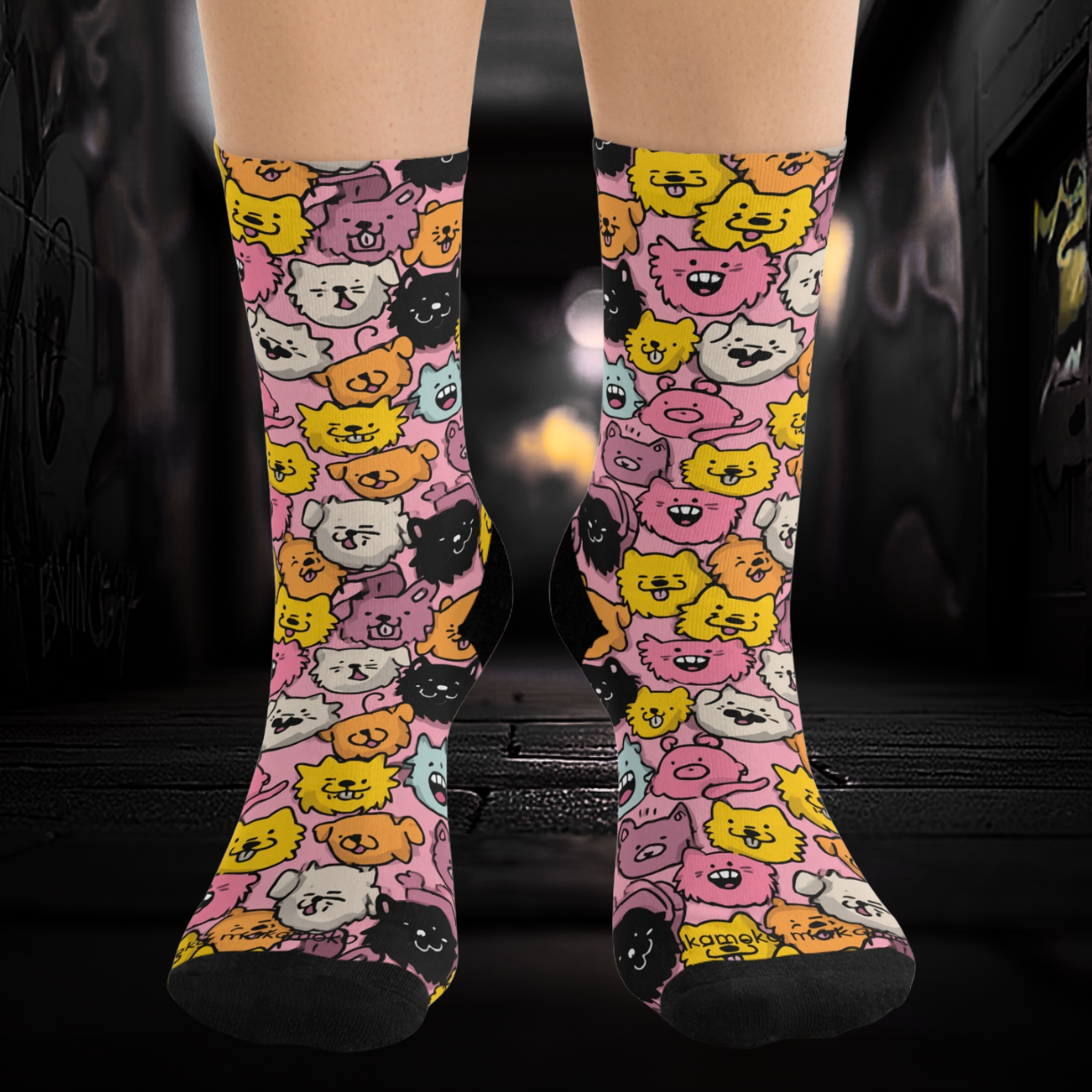 Tutti frutti Cartoon Pets Stylish Recycled Poly Eco-Friendly Sock Gift, Trendy Footwear, Sustainable Fashion Accessories