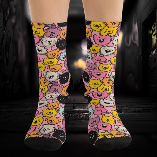 Tutti frutti Cartoon Pets Stylish Recycled Poly Eco-Friendly Sock Gift, Trendy Footwear, Sustainable Fashion Accessories