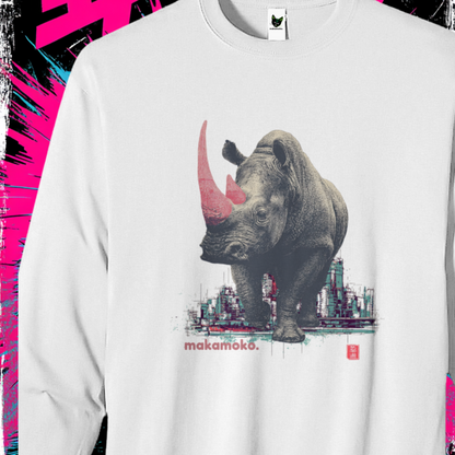 RHINO ATTACK heavyweight long sleeve t shirt