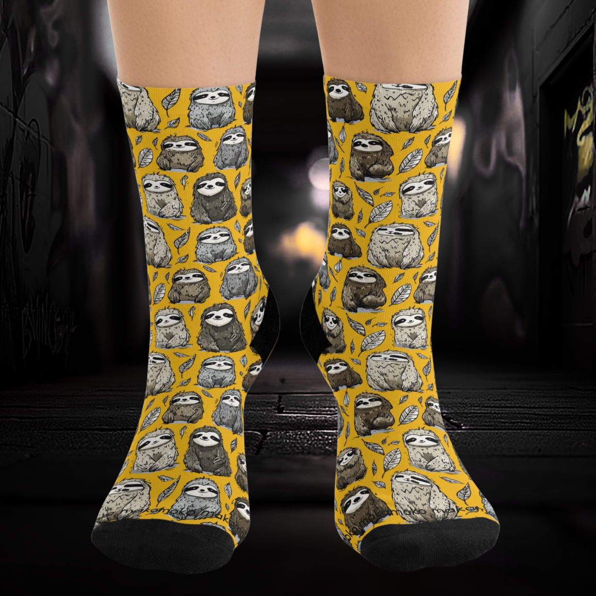 Sloth Stylish Recycled Poly Eco-Friendly Sock Gift, Trendy Footwear, Sustainable Fashion Accessories