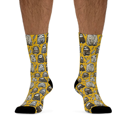 Sloth Stylish Recycled Poly Eco-Friendly Sock Gift, Trendy Footwear, Sustainable Fashion Accessories