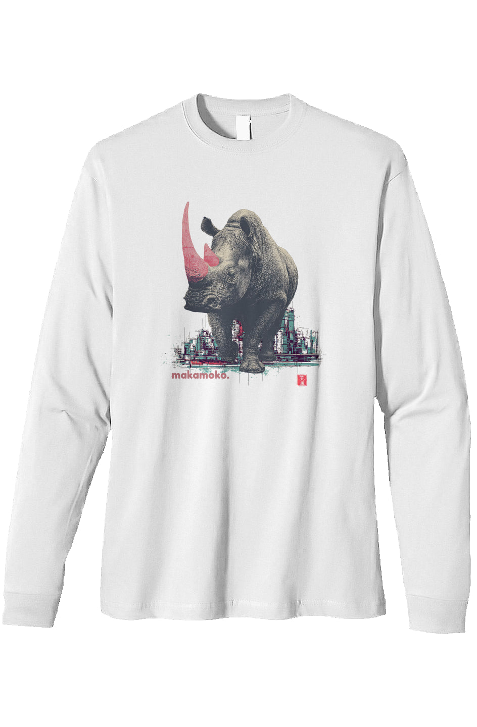 RHINO ATTACK  heavyweight long sleeve t shirt