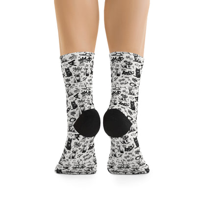 Cartoon Pets Stylish Recycled Poly Eco-Friendly Sock Gift, Trendy Footwear, Sustainable Fashion Accessories