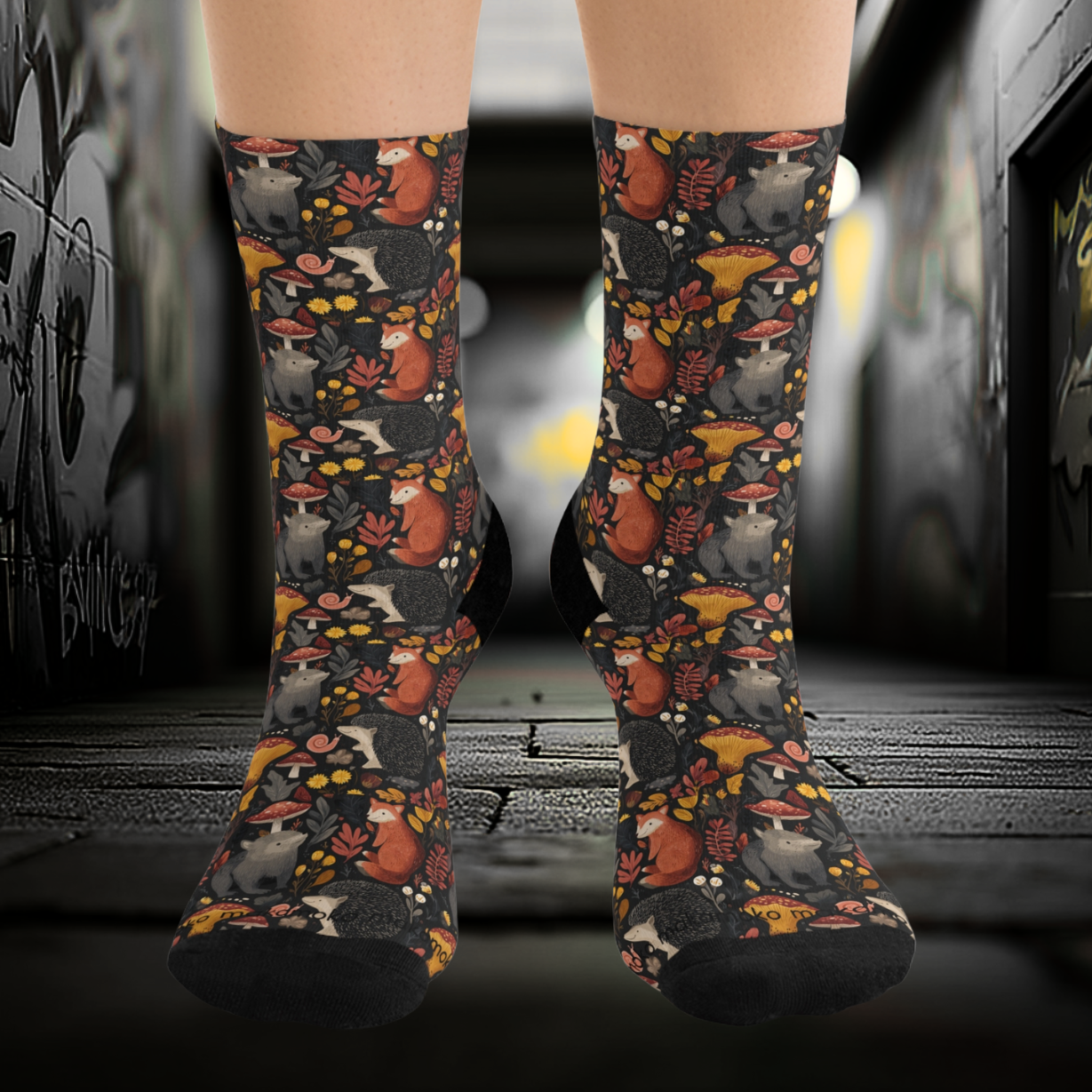 Autum Vibes Recycled Poly Eco-Friendly Sock Gift, Trendy Footwear, Sustainable Fashion Accessories