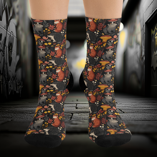 Autum Vibes Recycled Poly Eco-Friendly Sock Gift, Trendy Footwear, Sustainable Fashion Accessories