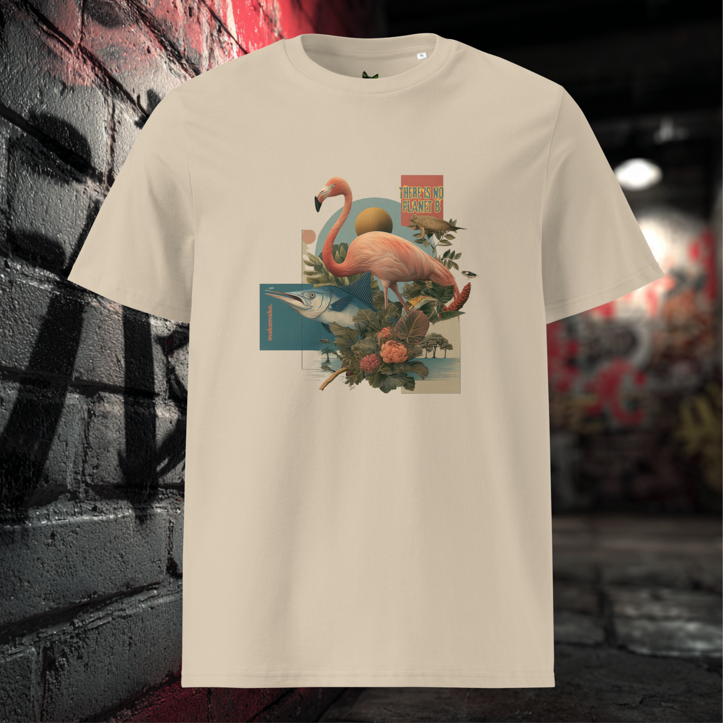 FLAMINGO THERE IS NO PLANET B Unisex organic cotton t-shirt