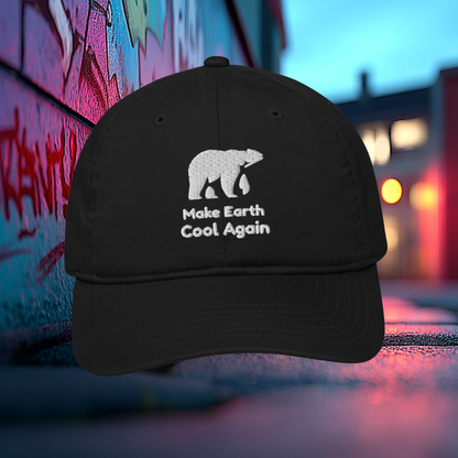 Stop Global Warming Vegan Organic Dad Hat | Eco-Friendly Hat for Conscious Living